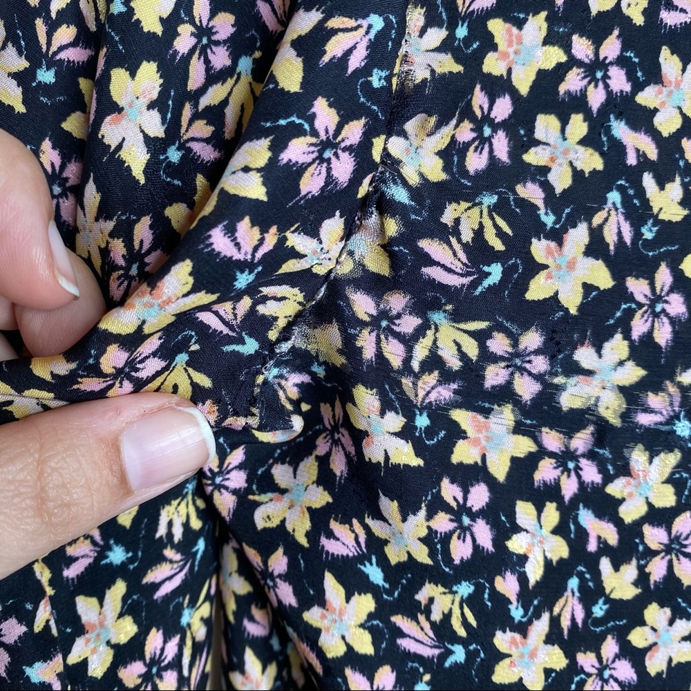 Rebecca Taylor Louisa Floral-Print Silk Top Size 4 - Picture 8 of 11